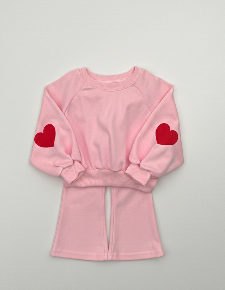 Heart Top Bottom Set Pink