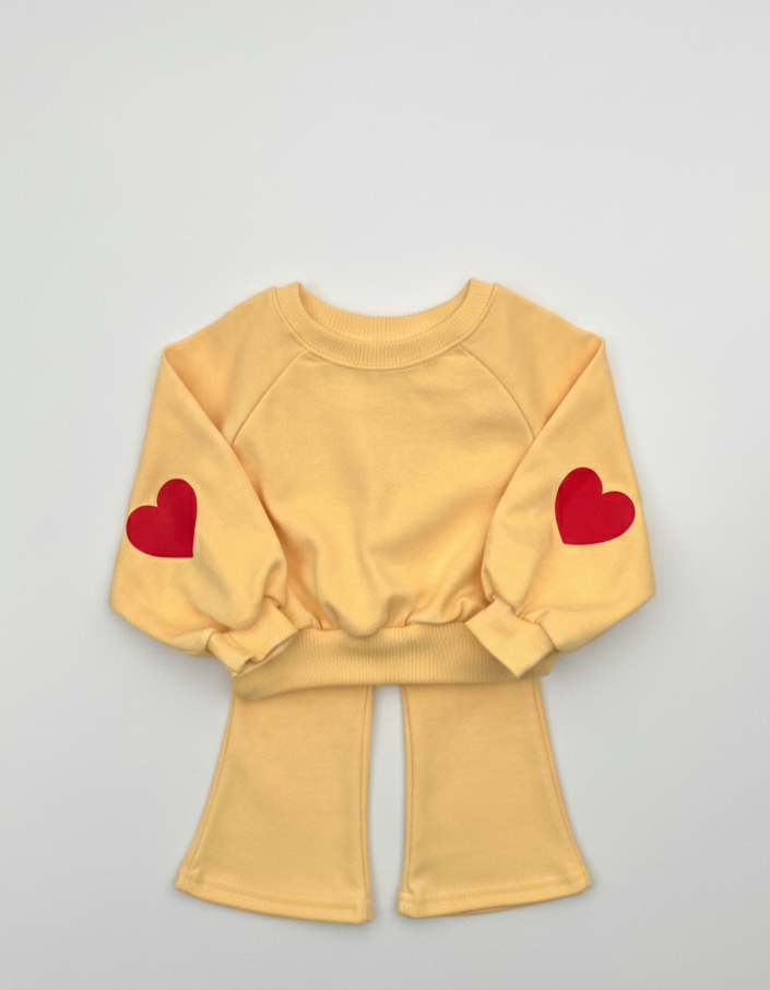 Heart Top Bottom Set Yellow