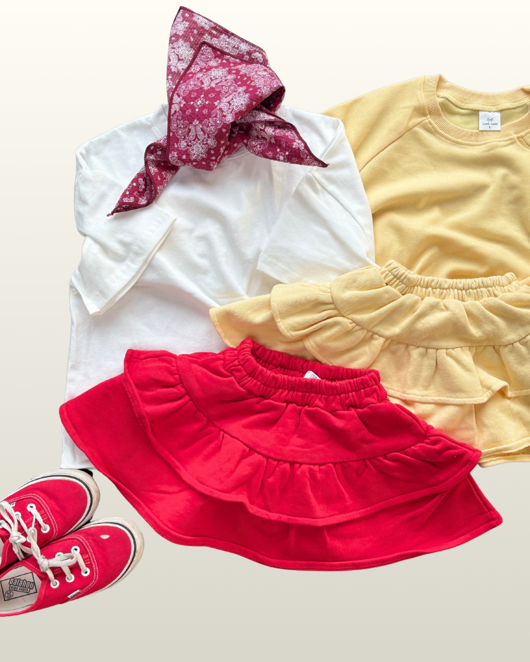 French Terry Skirt Red