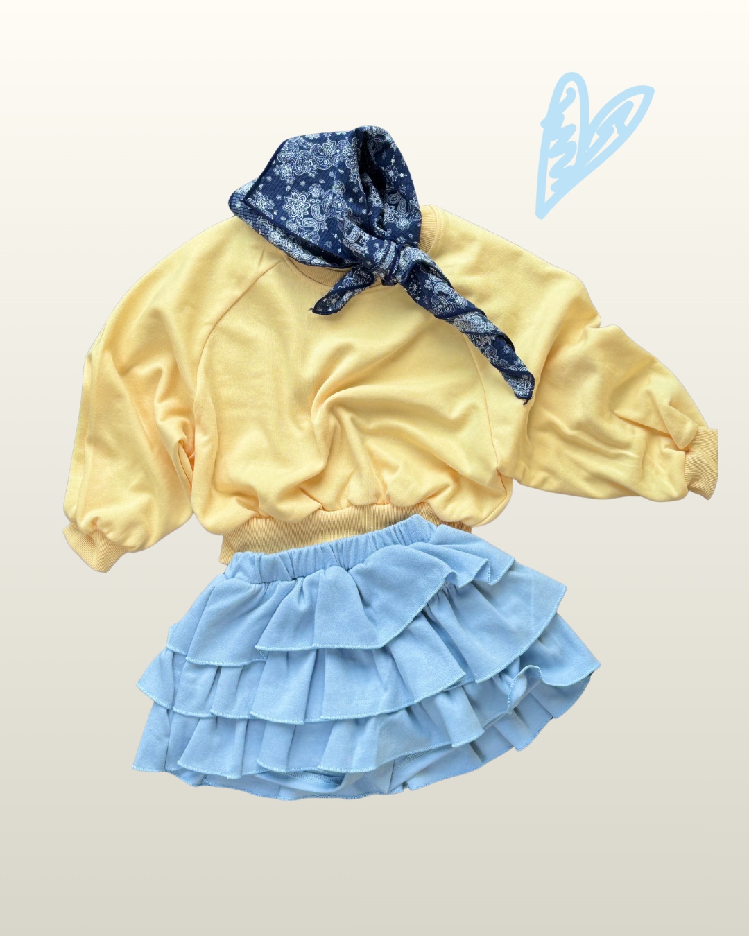 Ruffle Skirt Sky