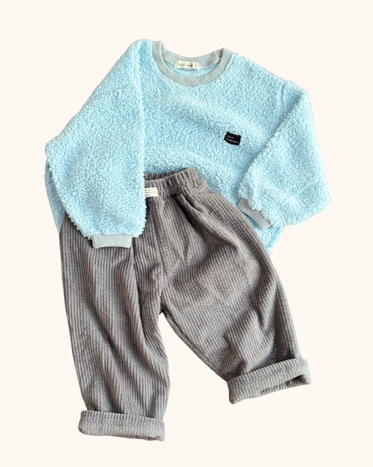 Grey Soft Corduroy Pants