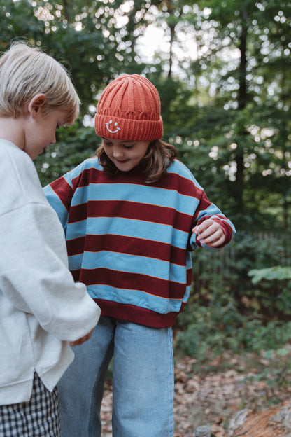 Burgundy Striped Sweatshirt