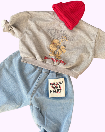 Heart Denim Pants