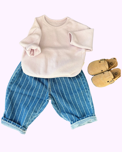 Striped Denim Pants