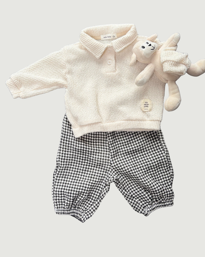 Embossed Check Pants