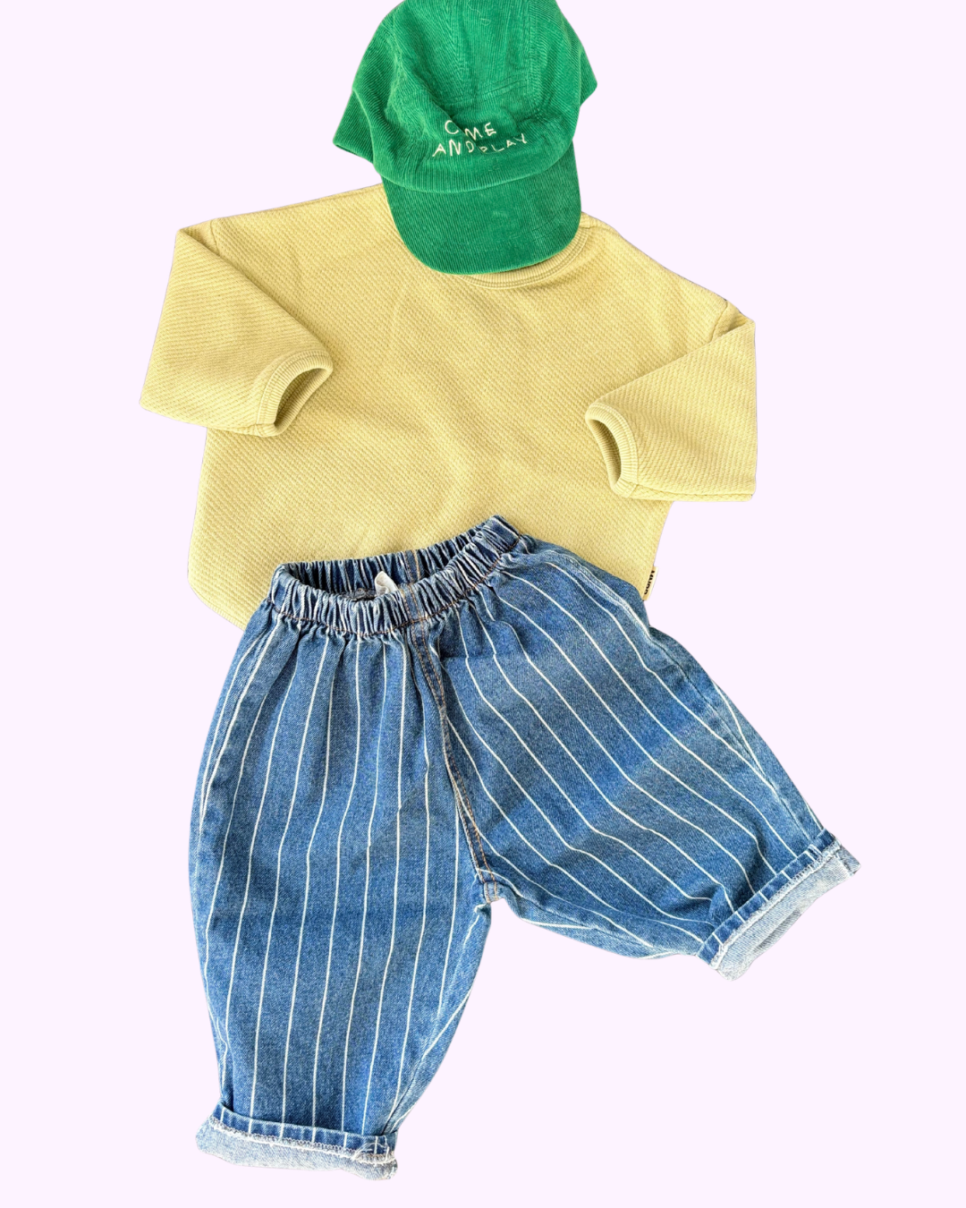 Striped Denim Pants