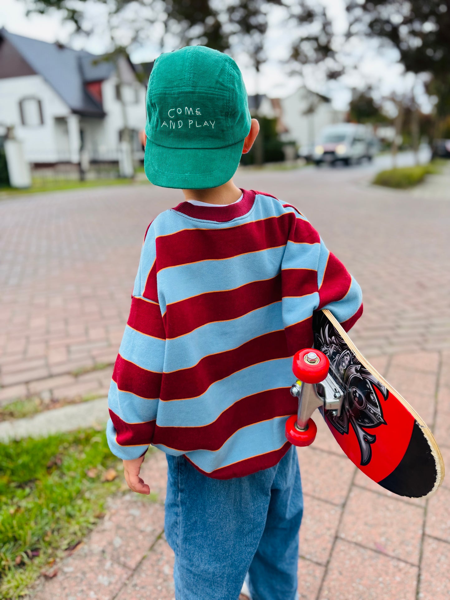 Burgundy Striped Sweatshirt
