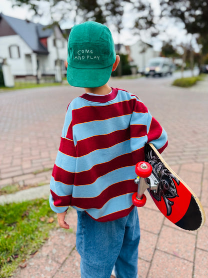Burgundy Striped Sweatshirt