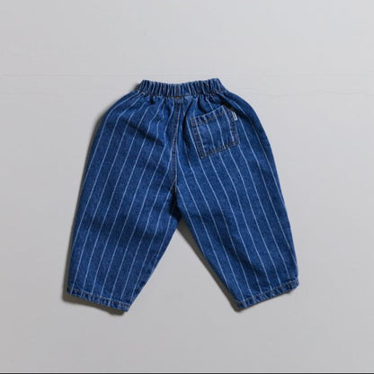 Striped Denim Pants