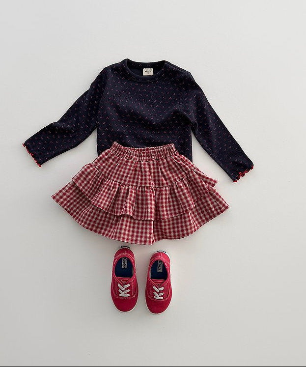 Check Skirt Red