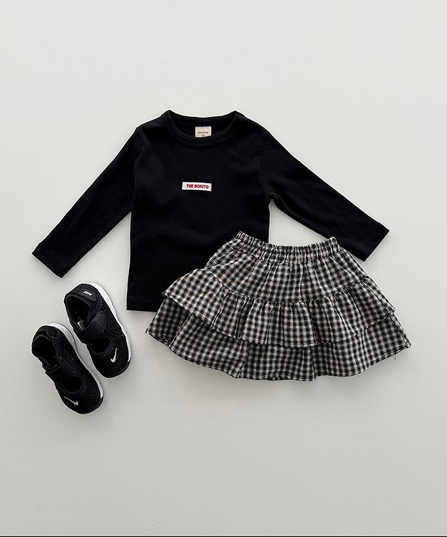 Check Skirt Navy