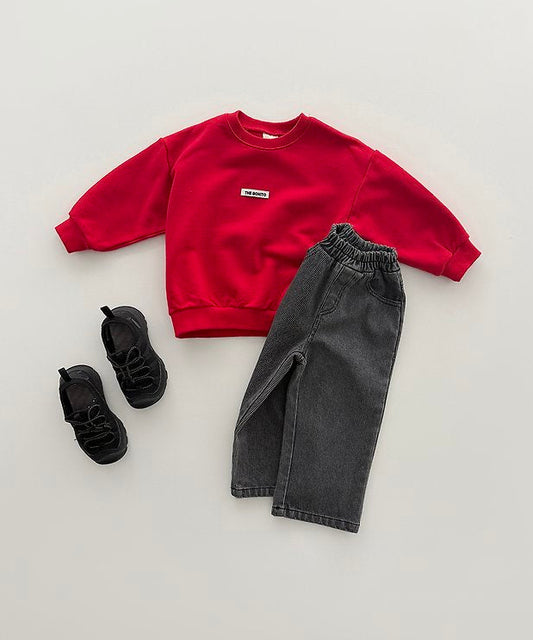 Label Sweatshirt Red