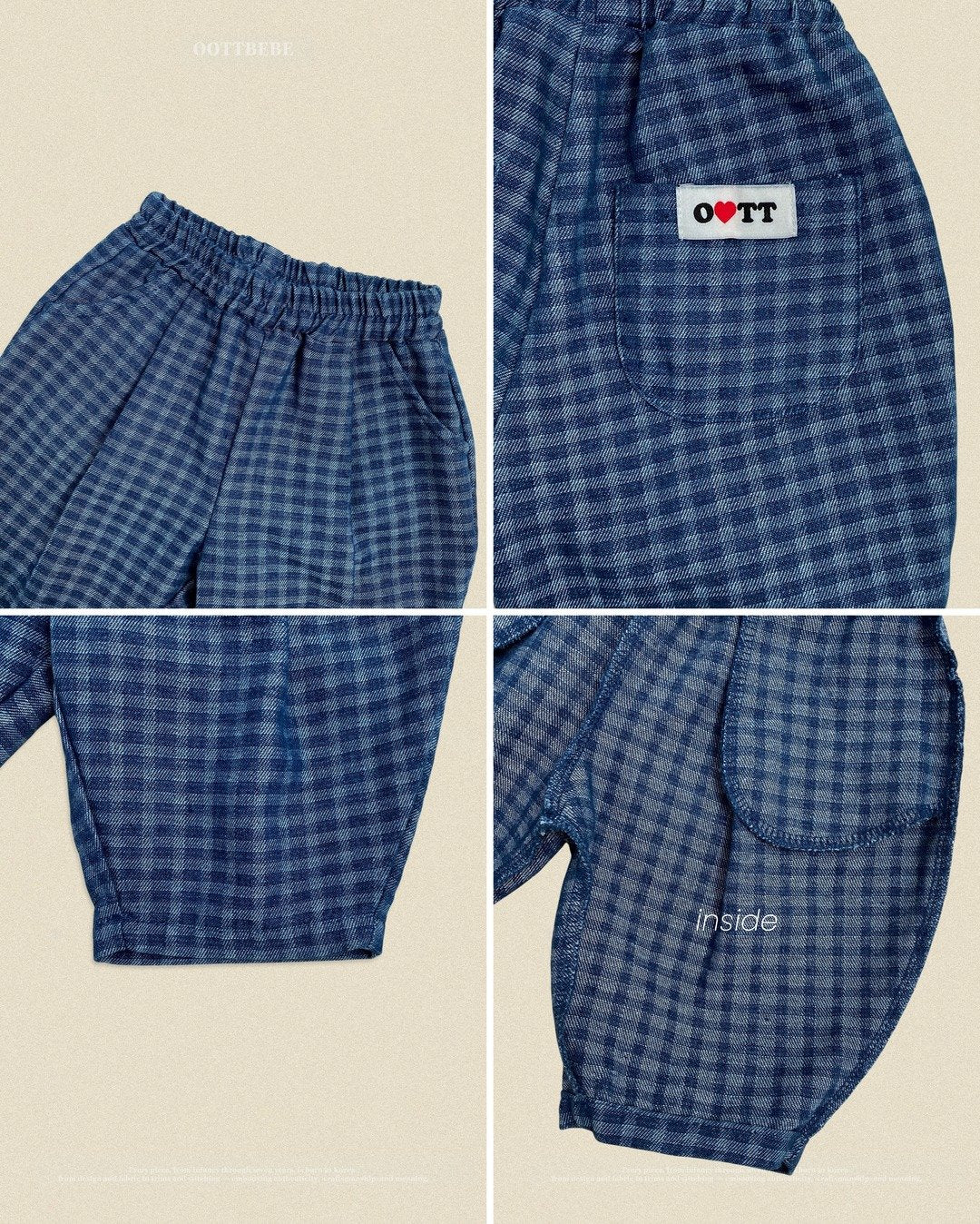 Denim Check Pants