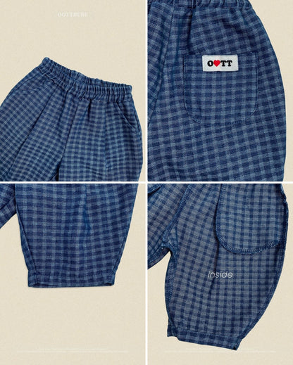 Denim Check Pants