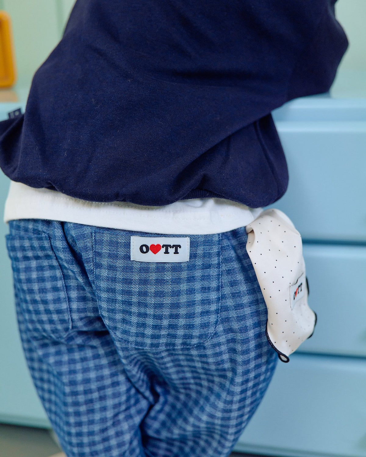 Denim Check Pants