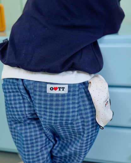 Denim Check Pants