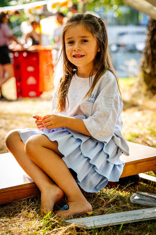 Ruffle Skirt Sky