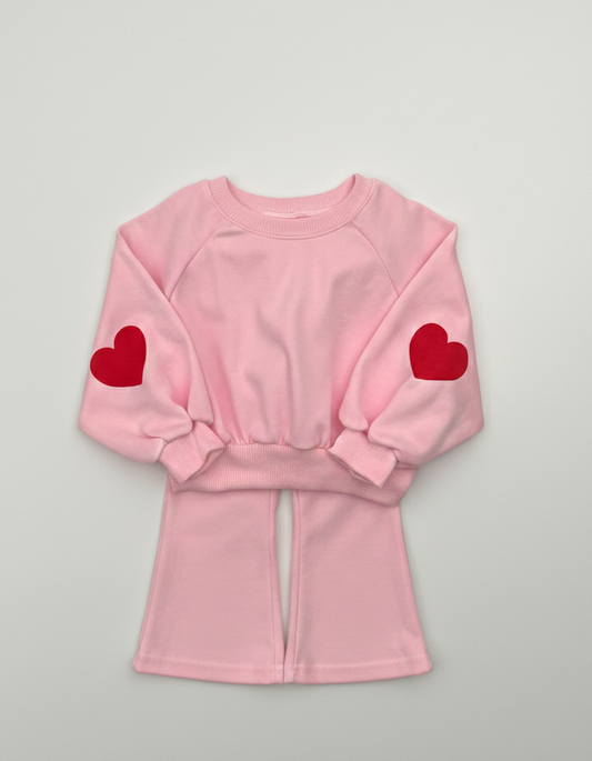 Heart Top Bottom Set Pink