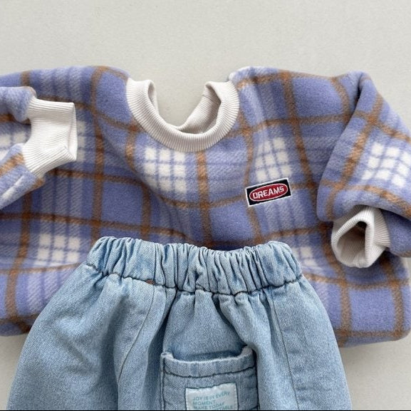 Fleece Check Sweatshirt