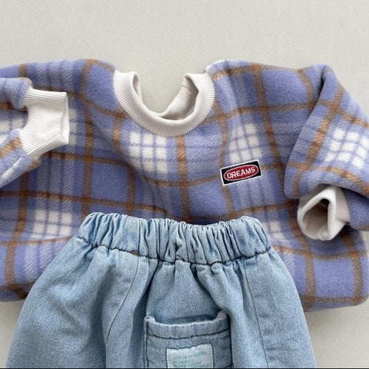 Fleece Check Sweatshirt