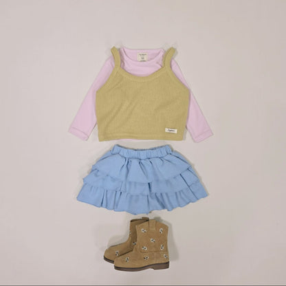 Ruffle Skirt Sky