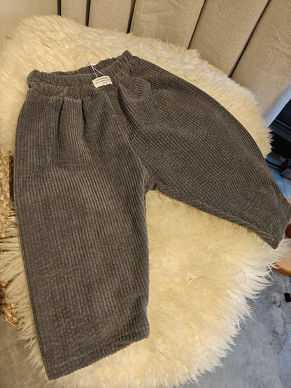 Grey Soft Corduroy Pants